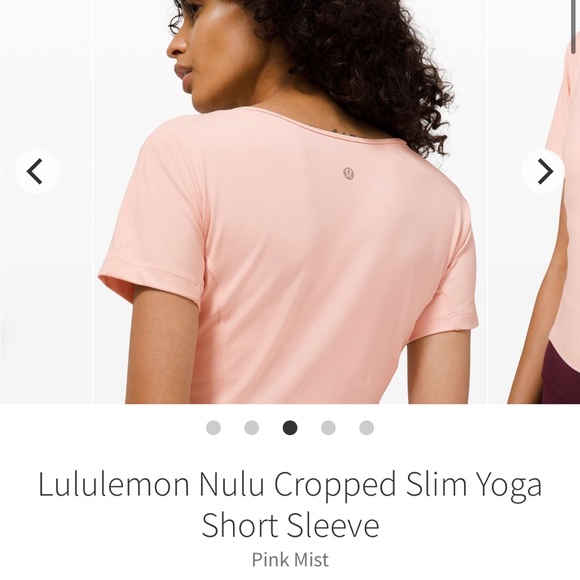 lululemon nulu cropped slim yoga short sleeve - pink mist size 4 crop top - Picture 2 of 13